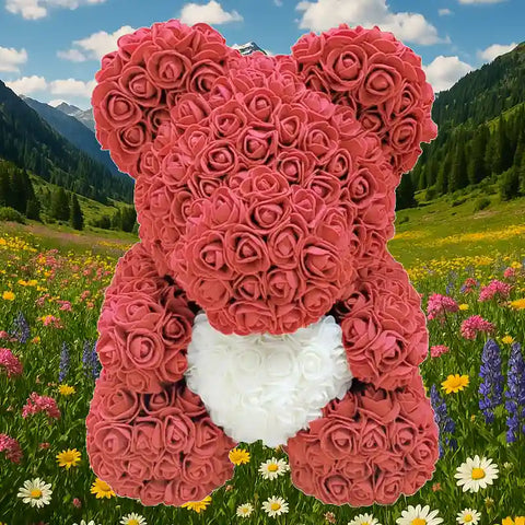 Ourson en Rose Artificielle
