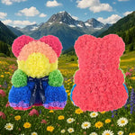 Ours en rose eternelle 40 cm